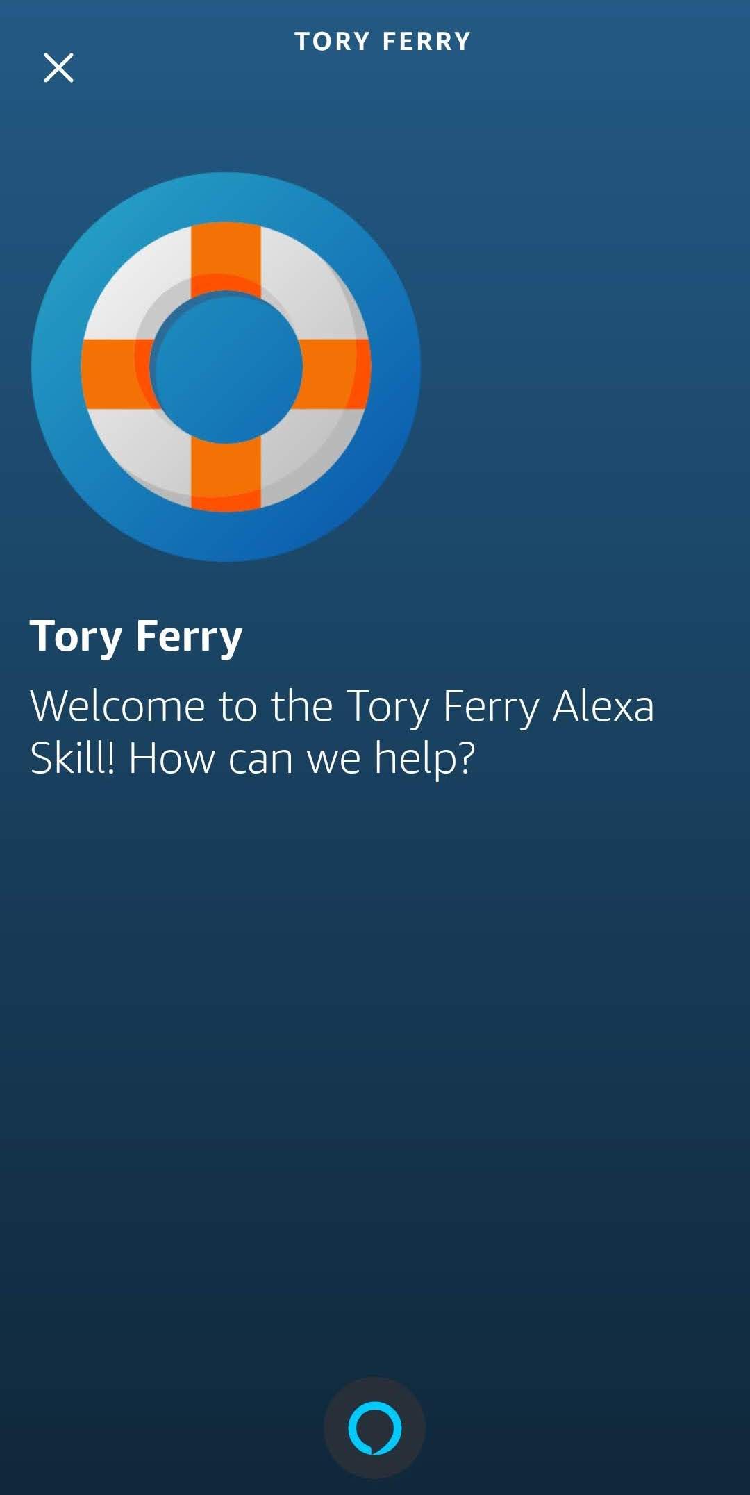 Mobile device with Tory Ferry Alexa App